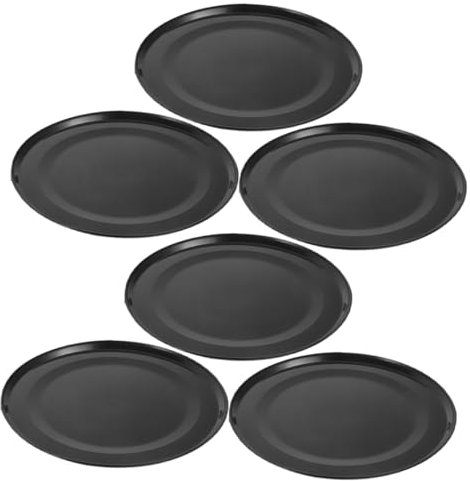 INOOMP Soucoupe pour Plantes Ronde Noire en PP, Lot de 6 pour Pots