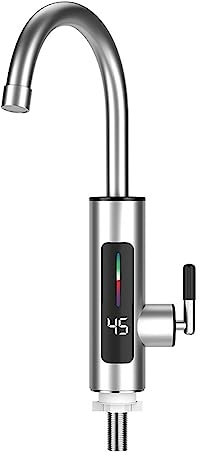 Qusedwey 1 Pièce Électrique Cuisine Chauffe-Eau Instant Chaud en Acier Inoxydable D'Eau EU Plug,A