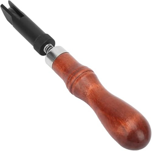 PGPAYH Rabot à Main, Rabot à Bois, Rasoir à Bois, Outils en Cuir à rainure en V avec Manche en Bois, Outil de rainurage en Cuir, Outil de rainurage réglable for l'artisanat à Domicile