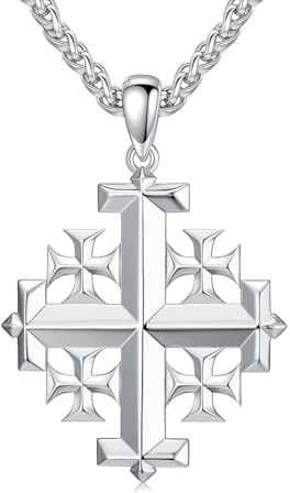 PDTJMTG Collier en argent sterling 925 avec pendentif en forme de croix pour homme, taille unique, Argent sterling, Pas de gemme