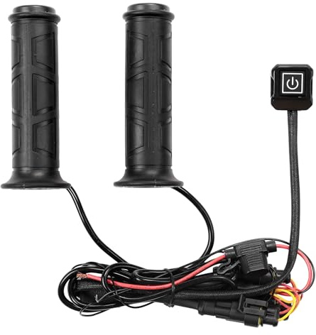 KEMIMOTO ATV Heated Grips with Thumb Warmer, IP67 Waterproof, 3-Level Adjustable Temperature & 50°C Auto-Standby, Universal for 12V 22mm ATV Motorcycle Handlebars