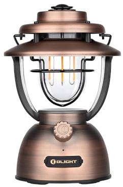 OLIGHT Olantern Classic 2 Pro APP Control Camping Lantern, 300 Lumens LED Rechargeable Lamp Flashlight with Dual Light Sources for Hurricane, Emergency, Hiking, Home Decor (Vintage Copper)