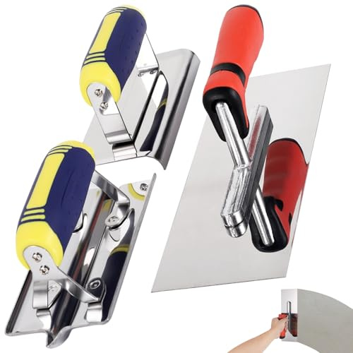 yeeplant 3-teiliges Kellen-Set aus Edelstahl für Beton & Mauerwerk, inklusive Flach-, Kanten- und Fugenfräse mit rutschfesten, ergonomischen Griffen