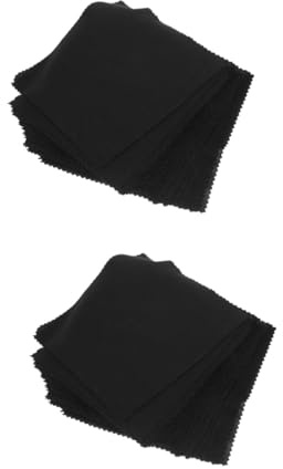 FONDOTIN 2 Ensembles Lot De Chiffons Microfibre Nettoyants Pour Lunettes Double Face Noir Nettoyage Lentilles Écrans Et Surfaces Délicates Réutilisables Rayures 50 Pièces * 2