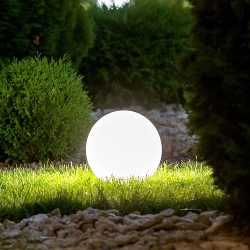 BEPER P207ILO225 Sfera Luminosa da Giardino LED RGB, Luce Bianca e Multicolore con Sensore Crepuscolare, Impermeabile IP44, Ricaricabile a Energia Solare con Picchetto per Esterni, Diametro 25 cm