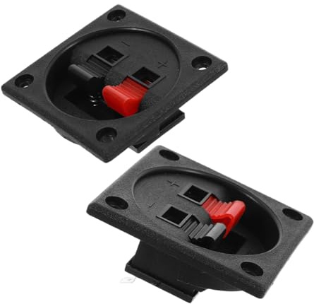 PERSELOSO Connettore a Cavi per Altoparlanti 2 Pezzi, Morsettiera a Doppia Serie in Lega di Zinco e Abs, Soluzione Facile per Collegamento in Home Theaters e Casse Acustiche