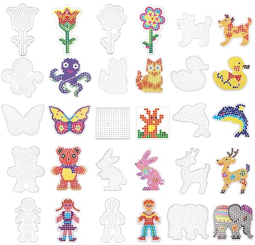15 Piezas Animal Perlas para planchar Manualidades Niños Pixel Art kit Moldes Cuentas para Planchar Creative Regalos Creativos para Fiestas de Cumpleaños Y Todas Las Celebraciones