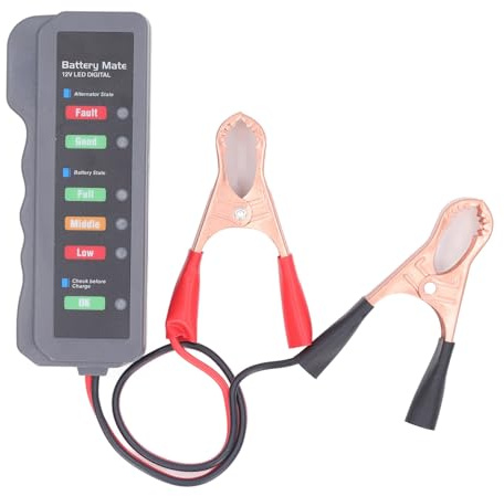 Probador de batería de automóvil Probador de alternador de 12 V Herramienta de detección de voltaje automotriz para vehículos Montacargas Barcos RVS Motocicletas Remolques de