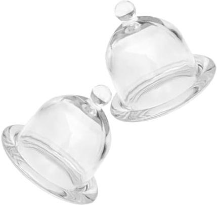 SHINEOFI Alzata per Torta in Vetro con Cupola e Base 2 Pezzi, Piatto da Portata Antipolvere per Dessert, Campana di Copertura per Dolci, per Compleanni e Esposizioni Casa e Ristoranti