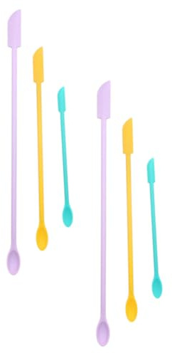 GRADENEVE Set 6 Pezzi Spatole in Silicone per Dolci e Burro, Design Semplice, Forma Rotonda, Facili da Impugnare, per Miscelare Creme e Burro in Cucina