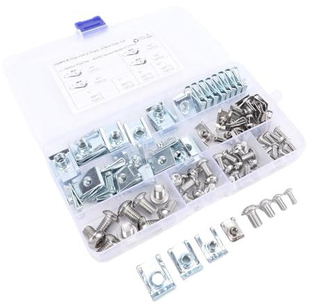 AOWINHIT Clips Hardware Kit Premium Iron Självgängande U-muttrar och B Fjädermuttrar för Bilkarossreparation 50 St Bultar
