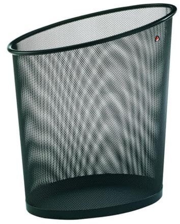 Alba - Corbeille à Papier - 20L - Stable - Peu Encombrante - Métal Mesh - Noir