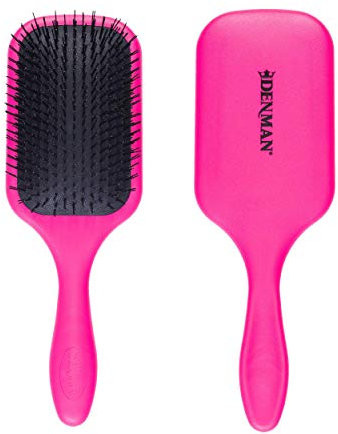 Denman Tangle Tamer Ultra (Pink) Detangling Paddle Brush For Curly Hair And Black Natural Hair - use with both Wet & Dry Hair, D90L