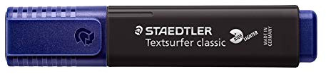 STAEDTLER 364 C-9 Textsurfer classic 364 Vintage Textmarker (hohe Qualität Made in Germany, mit großem Tintenspeicher für extra lange Markierleistung) 10er-Schachtel schwarz | Keilspitze 1–5 mm, Wasserbasis-Tinte – Druckausgleich, PP-Schaft – Art.-Nr. 364 C-9