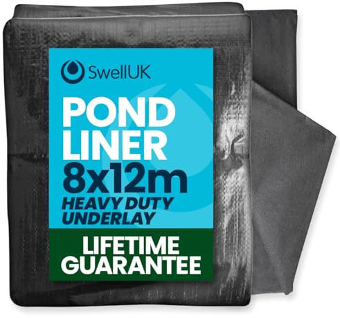 Swell UK 8m x 12m Pond Liner Heavy Duty Underlay | UV Resistant | Garden Fish Ponds