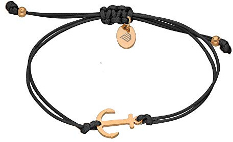 Max Palmer Armband mit Anker Anhänger | Ziehverschluss verstellbar | Partner Armschmuck in 7 Farben | Schiffsanker Charm Bracelet | robuster Stoff