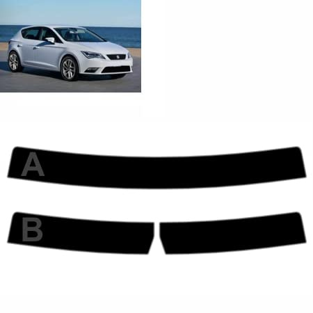 Sonnenblendstreifen für-Seat Leon 5-Türen 2012-2020 Passgenaue Tönungsfolie (05% Tiefschwarz, B)
