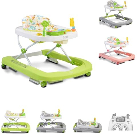 Cangaroo Zoo Lauflernhilfe und Gehfrei mit Spielecenter für Babys ab 6 Monate, grün 107479