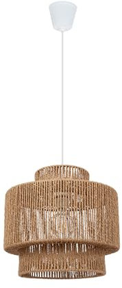 LEDKIA LIGHTING - Lámpara Colgante Neka | Diseño Natural y Elegante | Compatible con Bombilla E27 | Altura Ajustable | Uso Interior | IP20, Natural, Papel Trenzado