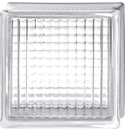 Bloque de vidrio Bormioli Rocco Pure Neutro Cruzado | cm 19x19x8 | Unidad de venta 1 caja de 6 pzas