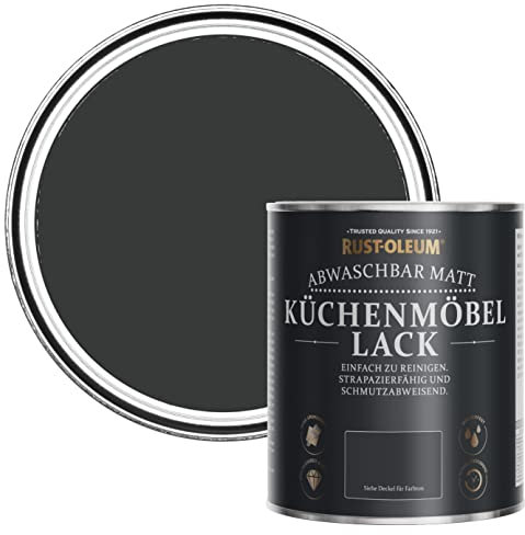 Rust-Oleum abwaschbare Küchenschrankfarbe in schwarz mit Matt Finish - Natürliche Holzkohle 750ML