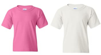 Gildan Kids' 2-Pack Tee Azalea/White, Azalea + White, Large
