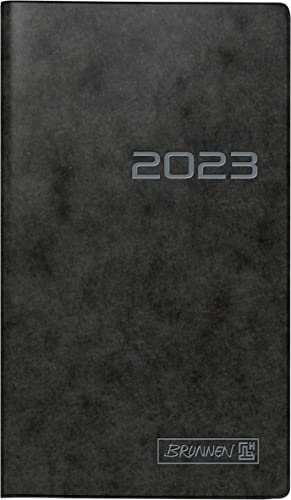 BRUNNEN Wochenkalender Modell 758 2023 Blattgröße 8,7 x 15,3 cm schwarz
