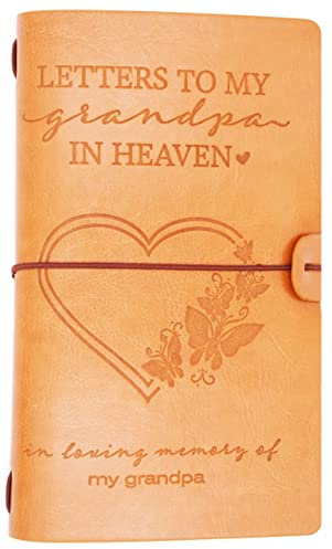 XPL GedenkTagebuch für Opa, nachfüllbar, Trauergeschenk, Reisetagebuch, Tagebuch, Thema Those We Love Don't GoLetters to My Grandpa in Heaven, In Loving MemorySympathieGeschenke für den Verlust