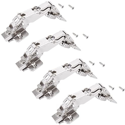 SOTECH 4 pièces Charnières grand angle T45 Butée centrale 165° Paumelle à boîtier grand angle Charnière à boîtier Soft-Close incluse plaque de montage