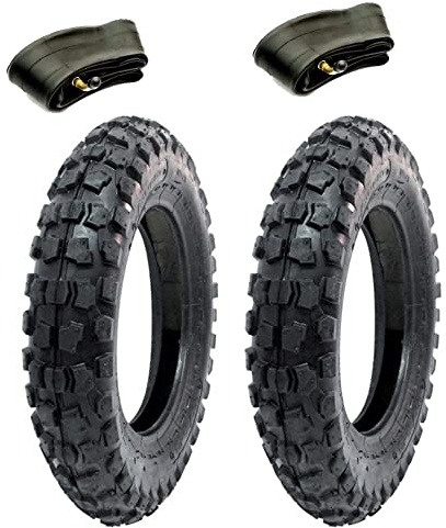 2 neumáticos Cross 100/90-10 + cámaras neumáticas Union compatibles con Piaggio Ape 50 Minicross Mini Moto Scooter 6PR