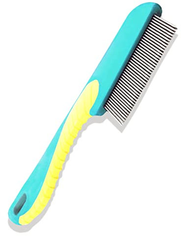 Pettine per capelli extra fine con manico grande, per pidocchi e uova, per rimuovere larva, anti-pidocchi (blu)