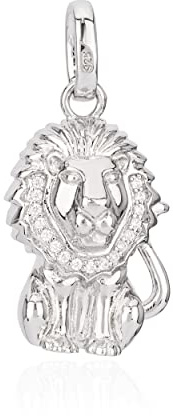 NKlaus Kettenanhänger Sternzeichen Löwe 925 Silber Zirkonia Weiß Horoskop Zodiak 11286