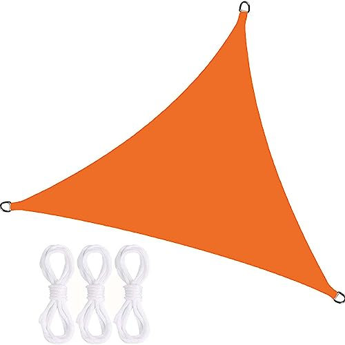 Vela Triangolare 6x6x6m, Vela Parasole All'Aperto 95% Resistente ai Raggi UV, Vela Ombreggiante Traspirante con Fune, per Giardino Esterno terrazza
