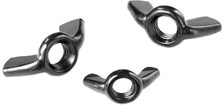 DIN315 M3 M4 M5 M6 M8 M10 M12 GB62 304 Edelstahl Rändelmutter Handfest Rändelmutter Barren Ohrflügelmutter anziehen (Color : Black 304 Stainless, Size : 2pcs M12)