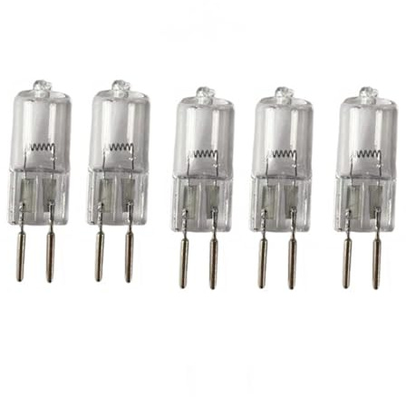 UGEFKMQ Base Bulb G6.35Pack of 5 Gy6.35/G6.35 Halogen Lamp 35W Dimmable 24V Warm White Low Voltage Bi-Pin Halogen Bulb for Light Effects and Projectors,150W