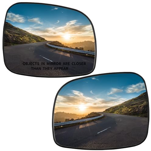 LOIYLLEN Driver & Passenger Side Mirror Replacement for Chrysler Town Country 2008-2016 for Dodge Grand Caravan 2008-2020 RAM CV 2012-2015, VW Routan 2009-2014 - Left & Right Mirrors Glass with Heated