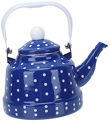 Zerodeko Hervidor de Agua Esmaltado 1.7l Diseño Antiguo y Asa de Acero para Cocina y Té en Hogar