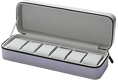 ZSYTF Uhrenbox mit 6/10/12 Fächern, für Damen und Herren, Valentinstagsgeschenk, Uhren-Aufbewahrung, tragbare Reiseuhr-Reißverschluss-Etui, Reiseuhr-Vitrine