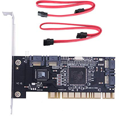 Osmond Carte D'Extension Interne de Contrôleur Raid Sata 4 Ports Pci avec Deux Câbles Sata, pour Pc de Bureau, Prise en Charge du Disque Dur Sata