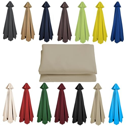 CMJYMX 200CM 2.7M 300CM Umbrella Replacement Parasol Canopy, UV50+, Waterproof, 6/8 Ribs Sun Umbrella Replacement Cloth Garden Canopy Cover Replacement Cover(Color:Top color,Size:8 ribs-3m(9.8ft))