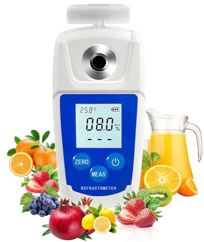 High Precision Digital Brix Refractometer with ATC for Sugar Content Test 0-55% Brix Tester Brix Meter for Drinking Water Beverage Fruit Juice