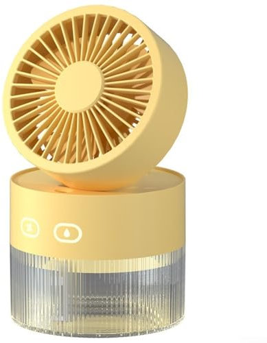 Portable USB Personal Cooling Fan, Desktop Cooling Fan, Foldable Water-cooled Spray for MINI Fan, Large Water Tank Capacity(Yellow)