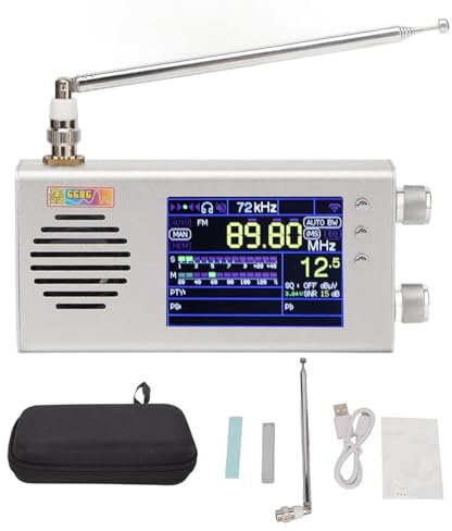 EpheyFIF All-Band-Funkempfänger, AM FM-Kurzwellen-Langwellen-Mittelwellen-Radio, Tragbares 3,2-Zoll-LCD-Vollband-Radio mit Metallgehäuse, Lautsprecher, Antenne, 7000 mAh-Akku