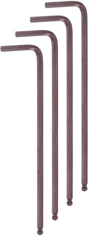 QUARKZMAN Llave Hexagonal de Bola de 4 Piezas 3mm de Acero S2 En Forma de L Llave Hexagonal Métrica de Brazo Largo para Herramientas de Reparación Del Hogar Roja