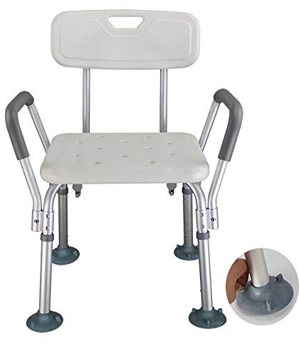 HPTHLY Shower Chair for Elderly Heavy Duty,Shower Seat with Arms and Back for Seniors and Disabled Shower Aid Benches,Bathtub Lifts Bathroom Shower Stool,Non-Slip Safety/Blue