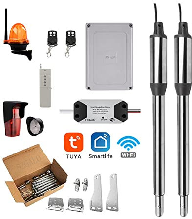 Apriporta, Controllo Wifi Attuatore Lineare Elettrico Motore 300kgs Motore Automatico Apri Cancello Battente App Opzionale for La Sicurezza Domestica/Fattoria/Garage/Affari Per controllo accessi(Tuya