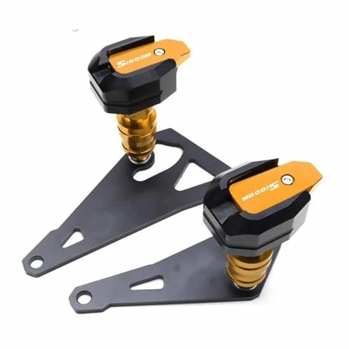 YHGGDN CNC Motorrad-Rahmengleiter-Sturzpad Für S1000R S1000 R 2014 2015 2016 Sturzschutz-Schutz Motorschutz Rahmen-Sturzpad(Gold,A1)