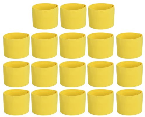 PATIKIL Brassard de Capitaine de Football, 18 pièces Brassardsélastiques pour Le Football Brassardsde Sport pour Jeunes et Adultes Équipe de Football Entraînement Jaune Clair