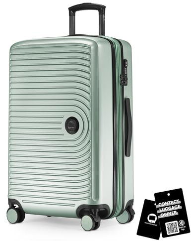 Hauptstadtkoffer Mitte - Mittelgroßer Hartschalenkoffer, TSA, 4 Rollen, Check-In Gepäck mit 8 cm Volumenerweiterung, 68 cm, 88 L, Mint