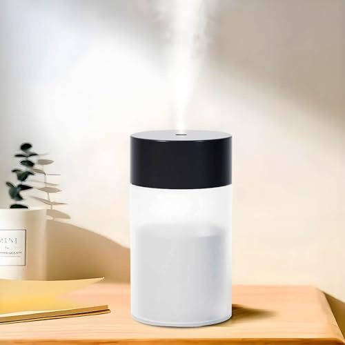 Mini Humidificador USB, 260ml Humidificadores para Habitacion con Luz LED de 7 Colores y 2 Modos de Pulverización, Humidificador de Aire para Oficina, Dormitorio, Coche, Escritorio (Negro)